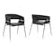 Armen Living Bronte Wood and Metal Contemporary Dining Room Chairs, PK2 LCBRSIBLGR - alternate 1